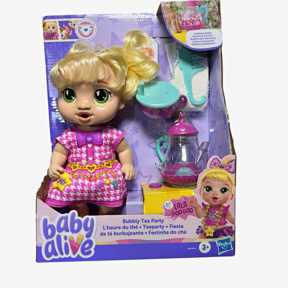 Baby Alive Bubbly Tea Party LaLa GooGoo Blonde Doll Tea Set New Hasbro